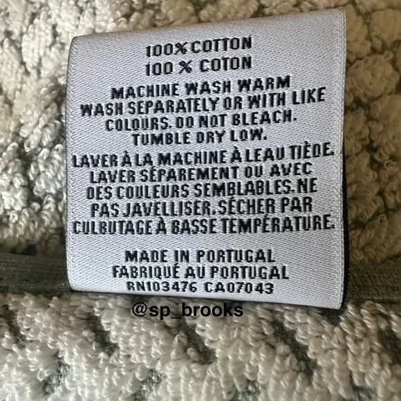 🎁BIANCA Bath Towel Set - Cotton Textured Woven & Terry - Green & Cream -6 Pieces - Picture 10 of 12